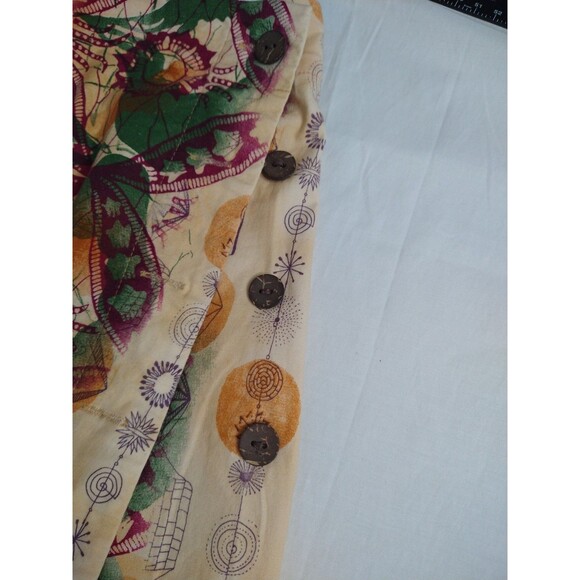 Vintage Christopher & Banks Women Sz 10 Button Wrap Skirt Knee Length Stretch - Picture 4 of 12